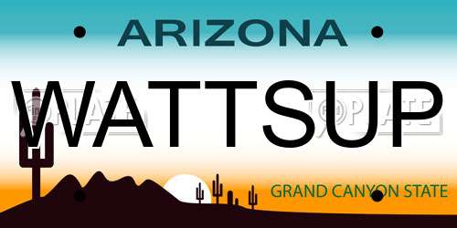 WATTSUP Arizona License Plate