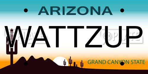 WATTZUP Arizona License Plate