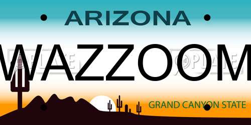 WAZZOOM Arizona License Plate