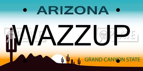 WAZZUP Arizona License Plate