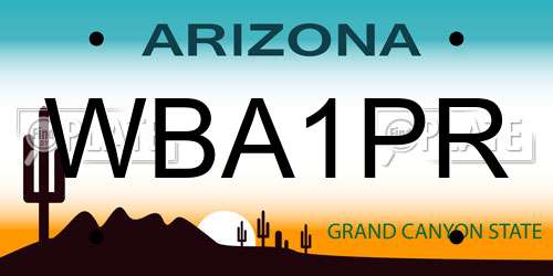 WBA1PR Arizona License Plate