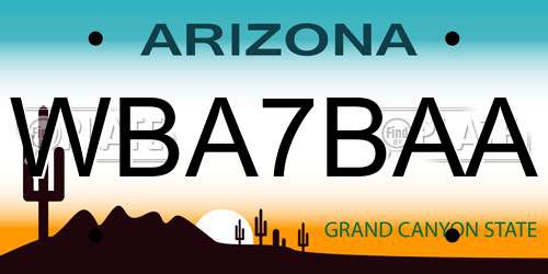 WBA7BAA Arizona License Plate