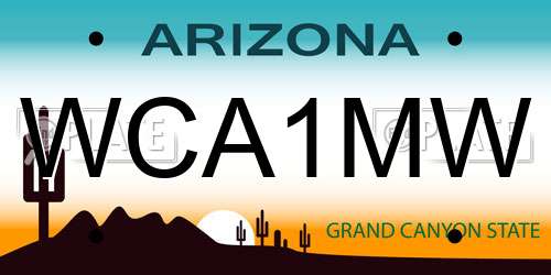 WCA1MW Arizona License Plate