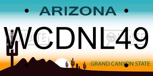 WCDNL49 Arizona License Plate