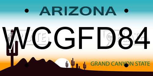 WCGFD84 Arizona License Plate
