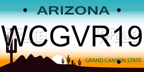 WCGVR19 Arizona License Plate