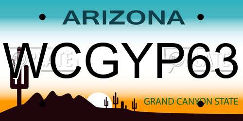 WCGYP63 Arizona License Plate