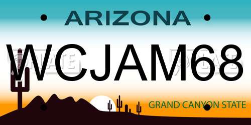 WCJAM68 Arizona License Plate