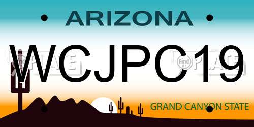 WCJPC19 Arizona License Plate