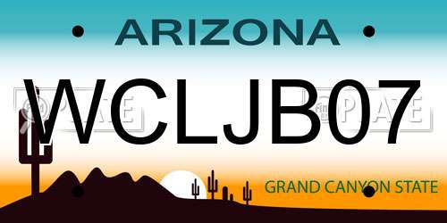 WCLJB07 Arizona License Plate