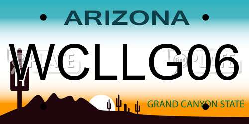 WCLLG06 Arizona License Plate