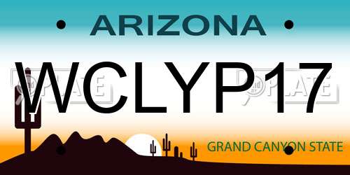 WCLYP17 Arizona License Plate