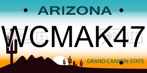 WCMAK47 Arizona License Plate