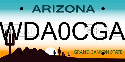 WDA0CGA Arizona License Plate