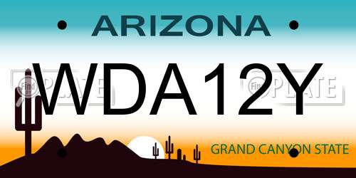 WDA12Y Arizona License Plate