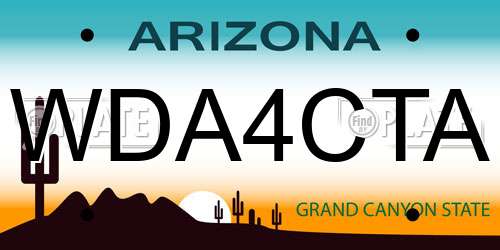 WDA4CTA Arizona License Plate