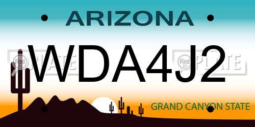 WDA4J2 Arizona License Plate