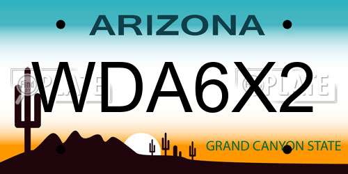 WDA6X2 Arizona License Plate
