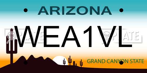 WEA1VL Arizona License Plate