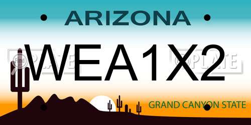 WEA1X2 Arizona License Plate