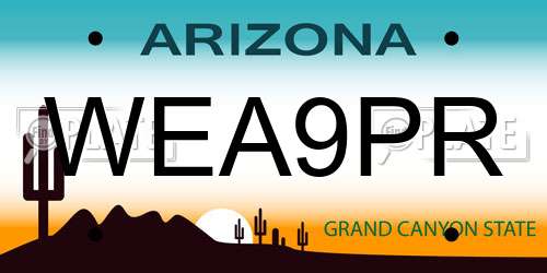 WEA9PR Arizona License Plate
