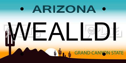 WEALLDI Arizona License Plate