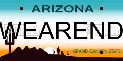 WEAREND Arizona License Plate