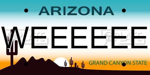 WEEEEEE Arizona License Plate