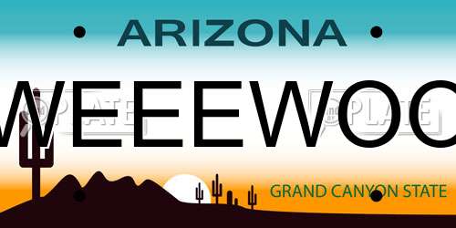 WEEEWOO Arizona License Plate