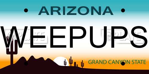WEEPUPS Arizona License Plate