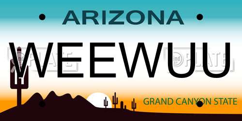 WEEWUU Arizona License Plate