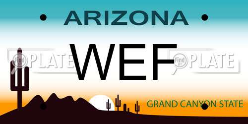 WEF Arizona License Plate