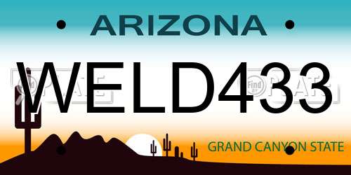 WELD433 Arizona License Plate