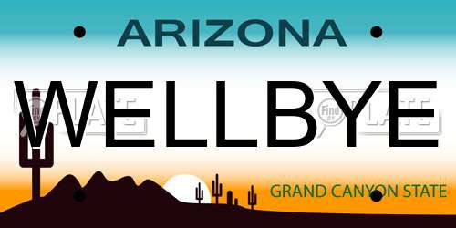 WELLBYE Arizona License Plate