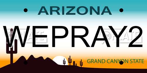 WEPRAY2 Arizona License Plate