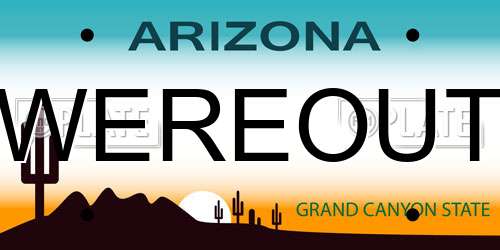 WEREOUT Arizona License Plate