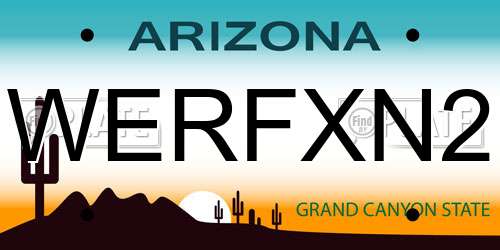 WERFXN2 Arizona License Plate