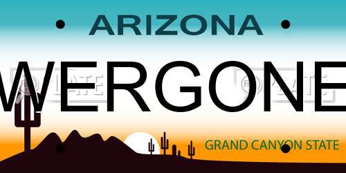 WERGONE Arizona License Plate