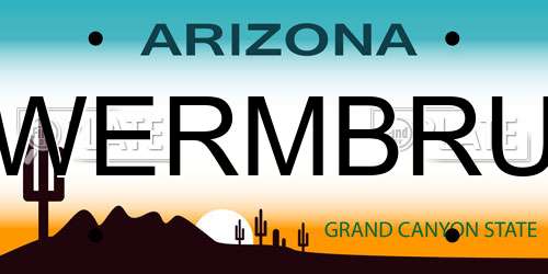 WERMBRU Arizona License Plate