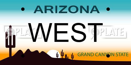 WEST Arizona License Plate