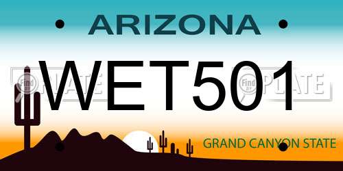 WET501 Arizona License Plate