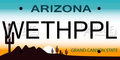 WETHPPL Arizona License Plate