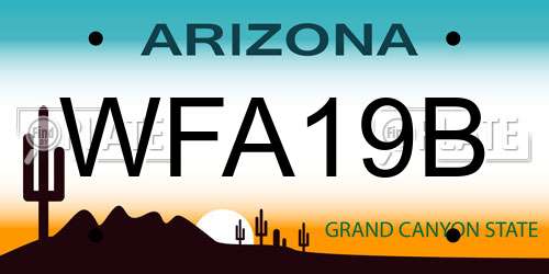 WFA19B Arizona License Plate