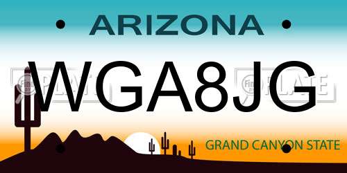 WGA8JG Arizona License Plate