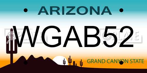 WGAB52 Arizona License Plate