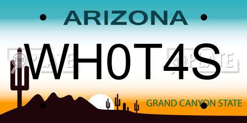 WH0T4S Arizona License Plate