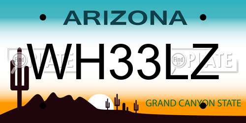 WH33LZ Arizona License Plate
