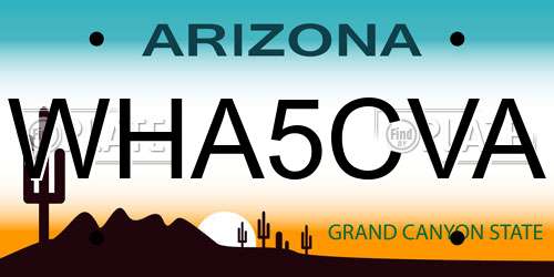 WHA5CVA Arizona License Plate
