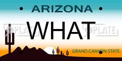 WHAT Arizona License Plate