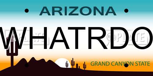 WHATRDO Arizona License Plate
